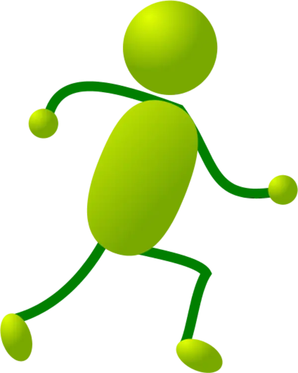 Green Running Stick Figure