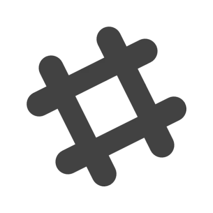 Hashtag Symbol Illustration in Black