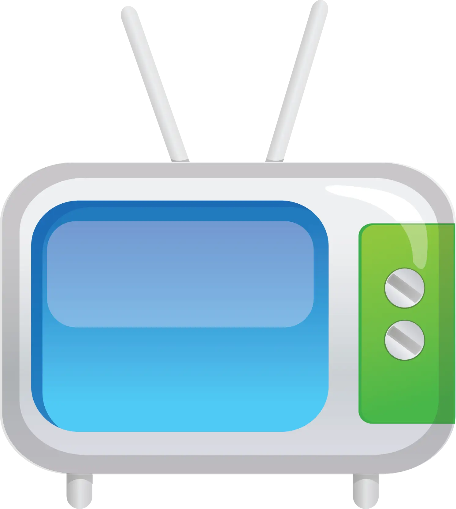 Cartoon Television Icon with Blue and Green Design