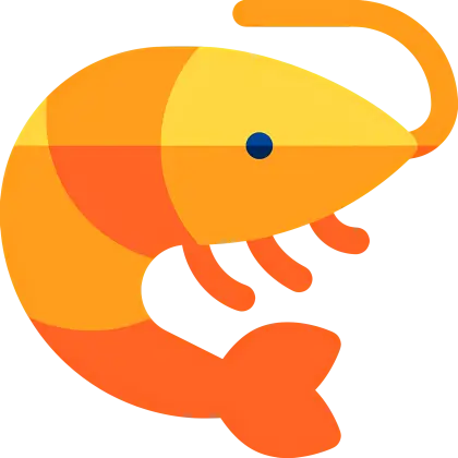 Cartoon Orange Shrimp