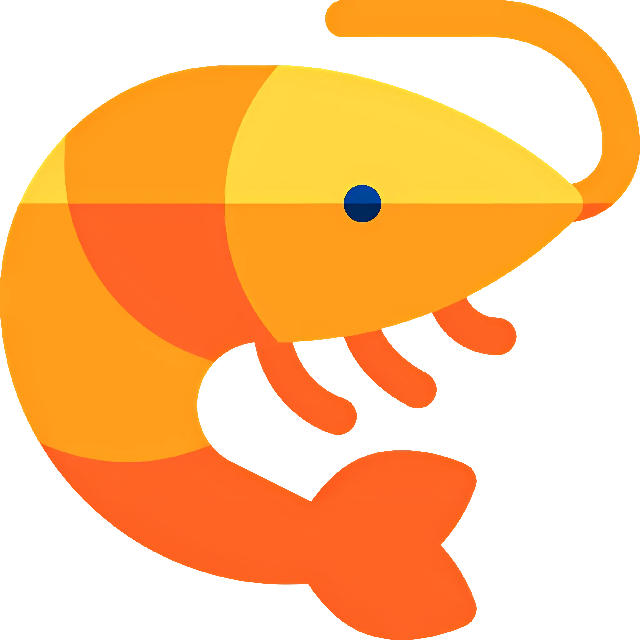 Cartoon Orange Shrimp