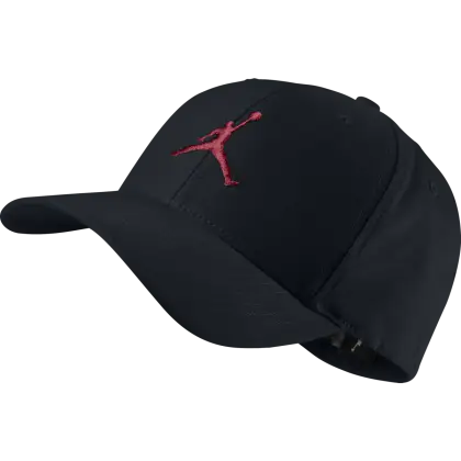Black Sport Cap with Red Logo