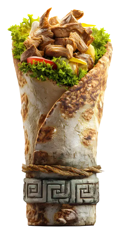 Tasty Shawarma Wrap with Fresh Ingredients