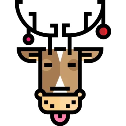 Cartoon Reindeer Head for Christmas