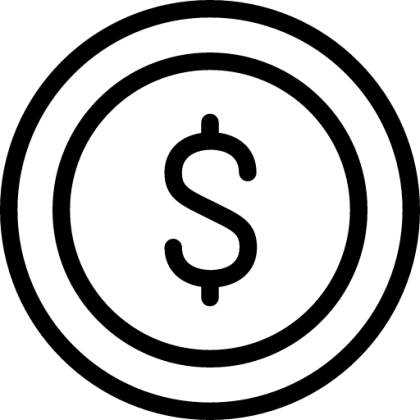 Simple Icon of Dollar Sign in a Circle