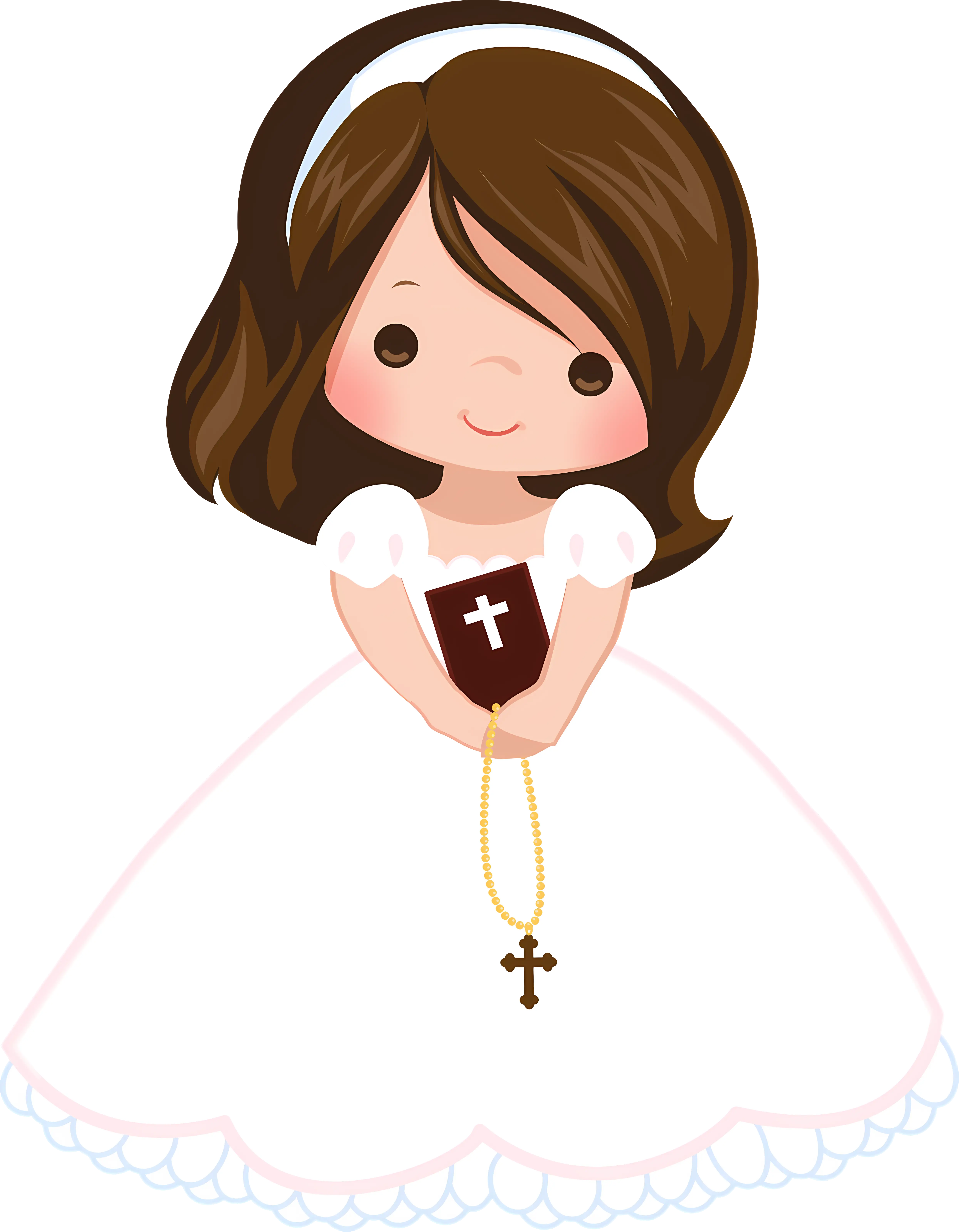Girl in White Dress Holding a Book