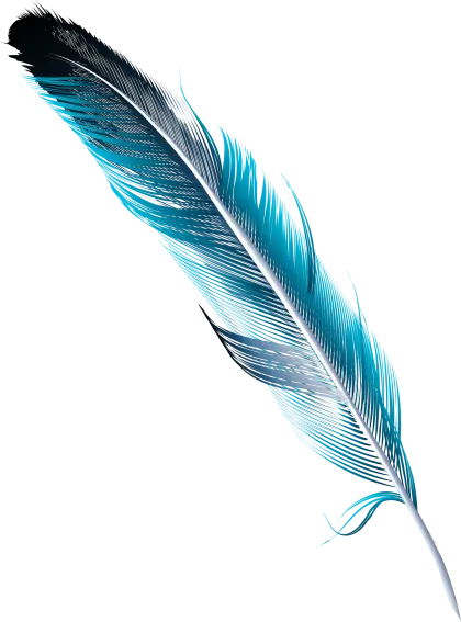 Blue Feather Design in Artistic Style