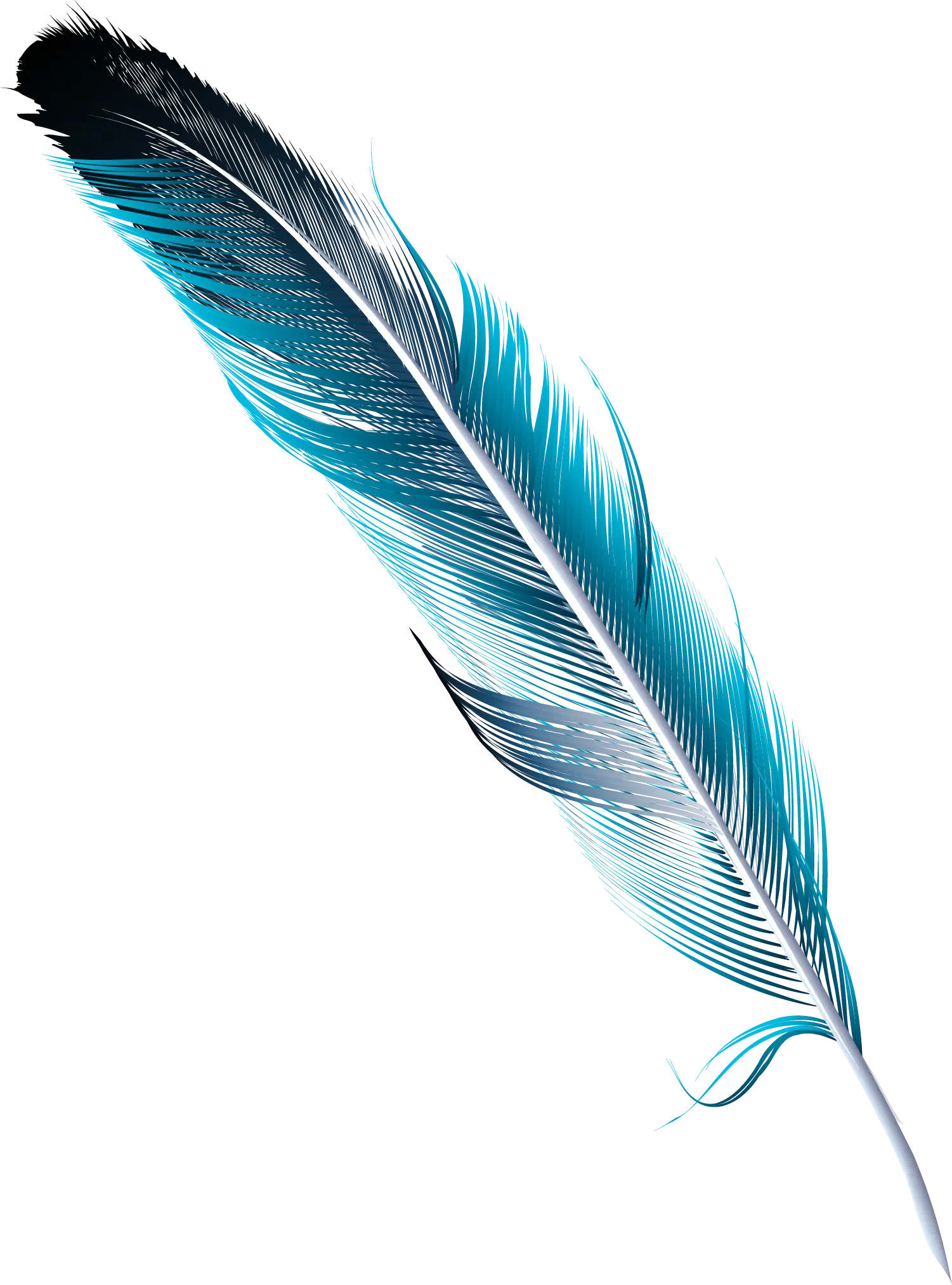 Blue Feather Design in Artistic Style