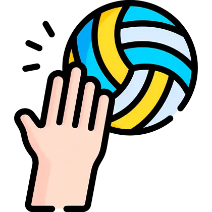 Hand Reaching Volleyball in Action Frame