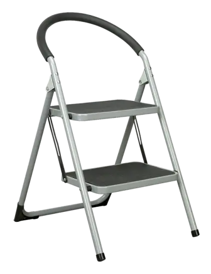 Foldable Two-Step Ladder in Gray