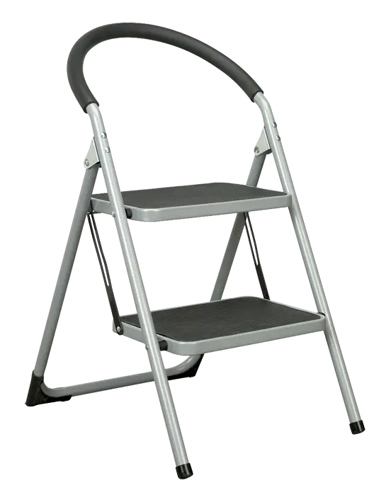 Foldable Two-Step Ladder in Gray