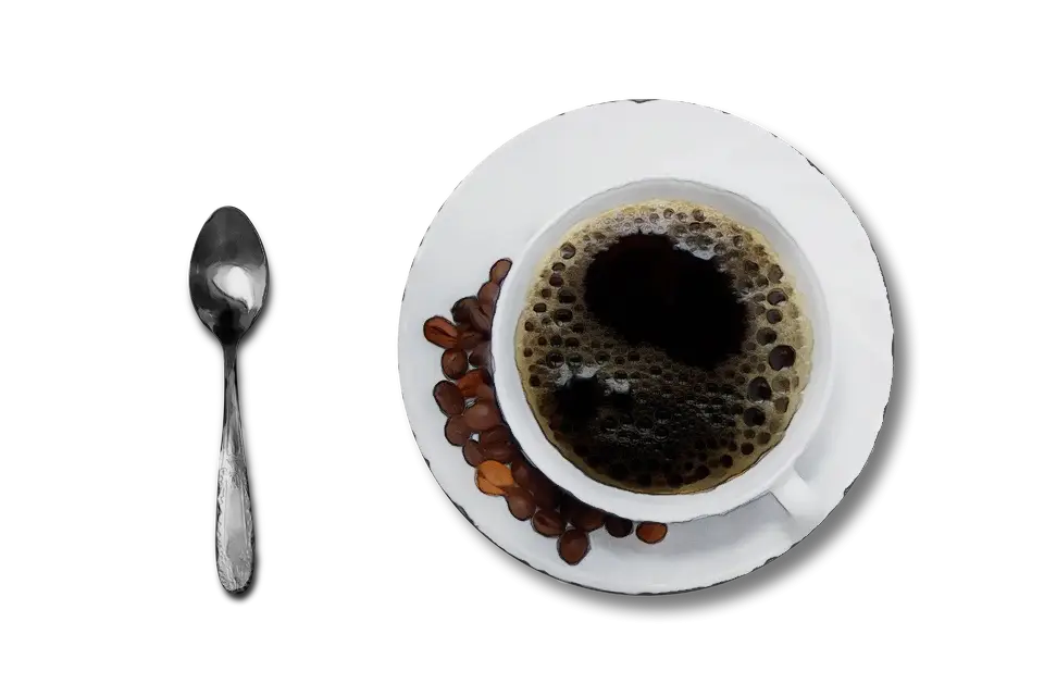 Coffee Cup with Spoon and Coffee Beans