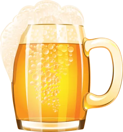 Transparent Beer Mug Filled with Froth