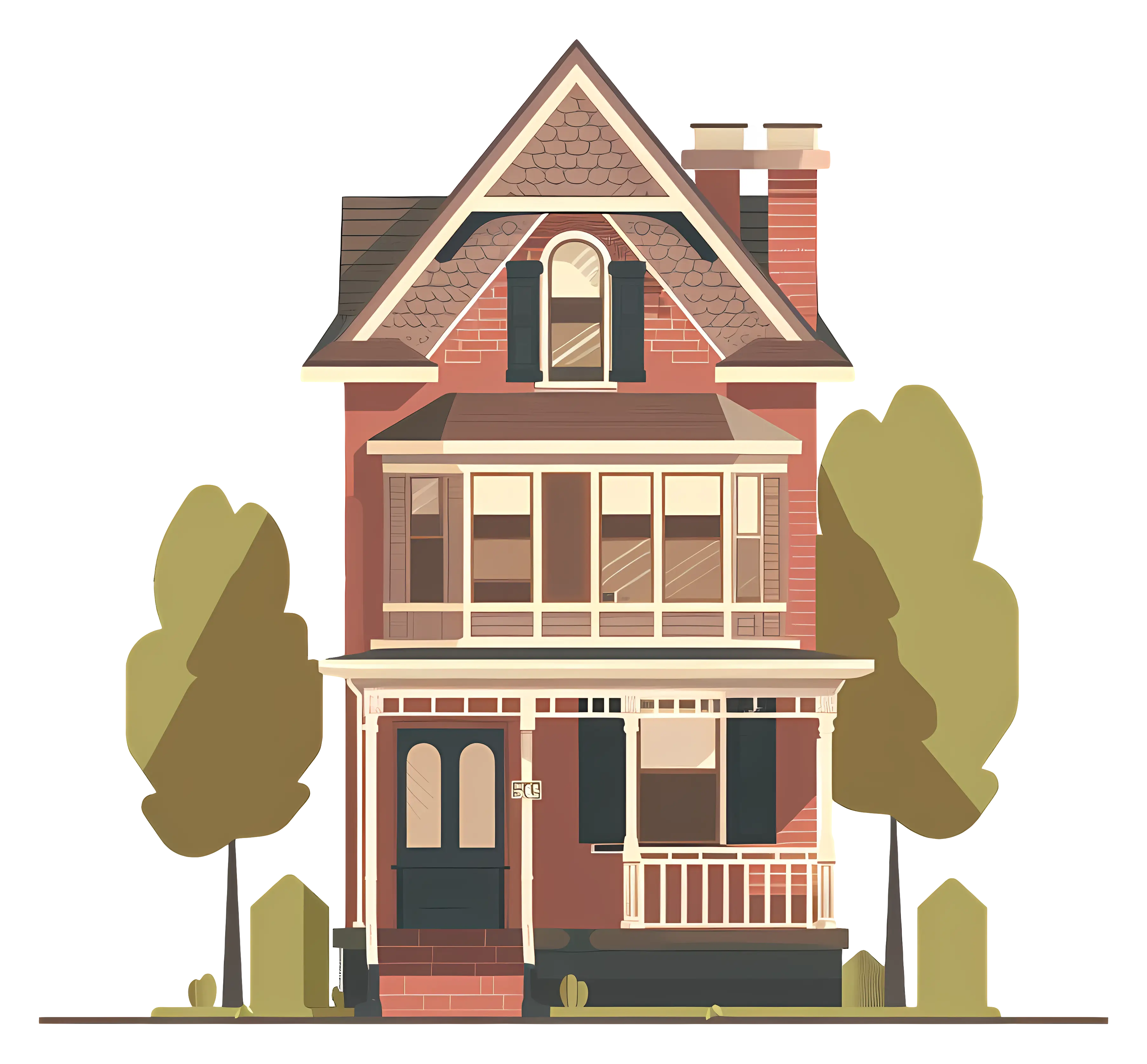 Victorian Style House Illustration