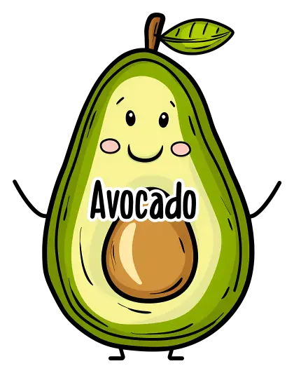 Smiling Avocado Cartoon