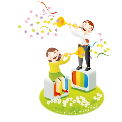 Children Playing with Trumpets