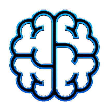 Blue Neural Brain Line Art Concept