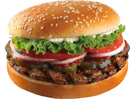 Grilled Beef Hamburger with Lettuce and Tomato