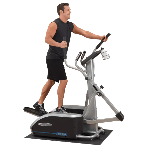 Man Using Elliptical Trainer for Exercise
