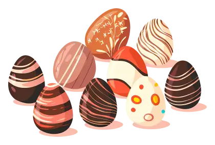 Decorated Easter Eggs Illustration