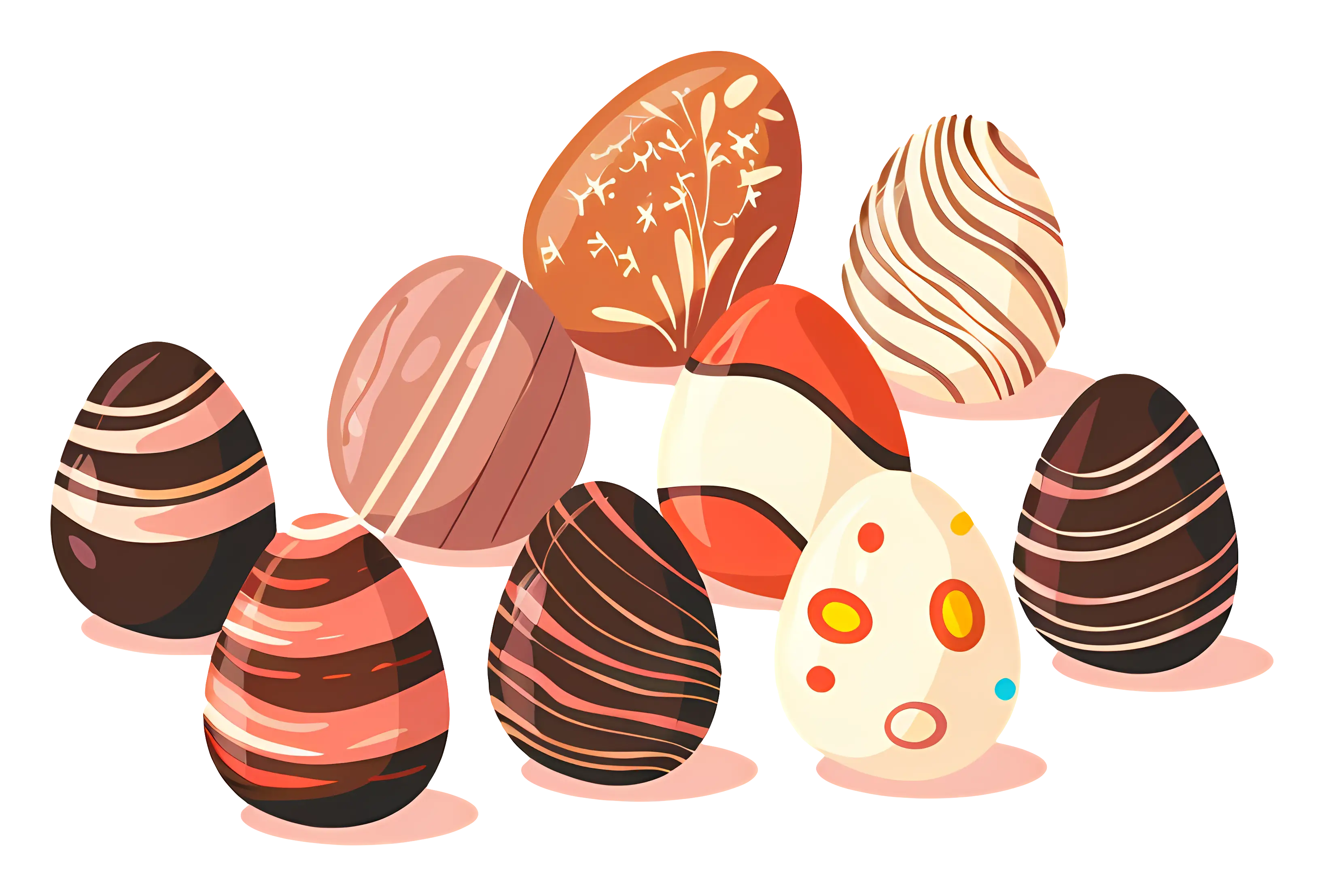 Decorated Easter Eggs Illustration