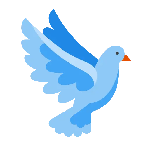 Flying Blue Dove Icon Representing Peace