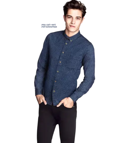 Man in Blue Shirt Fashion