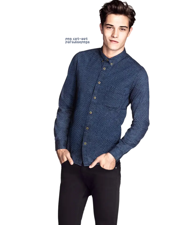 Man in Blue Shirt Fashion