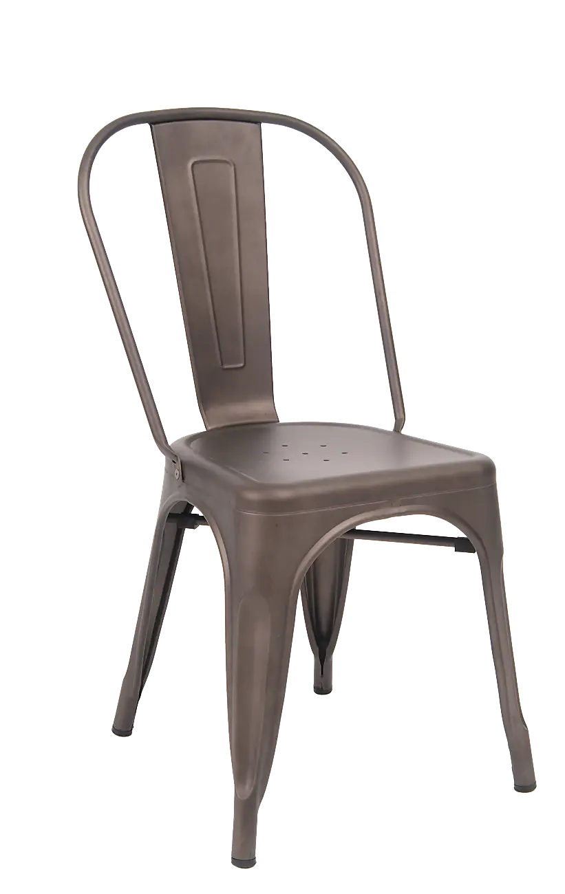 Metal Industrial Chair in Gray
