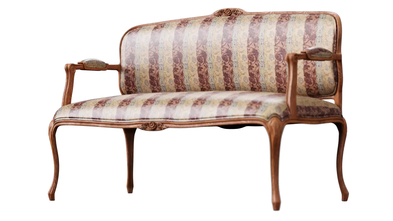 Antique-Style Sofa with Ornate Design
