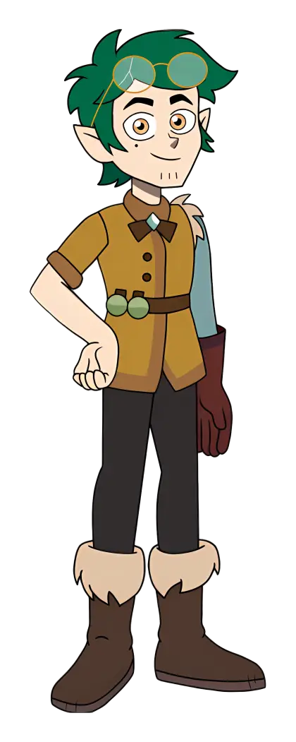 Cartoon Adventurer with Goggles