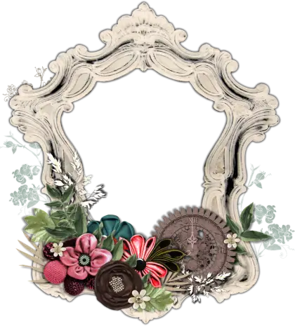 Vintage Decorative Frame with Flowers