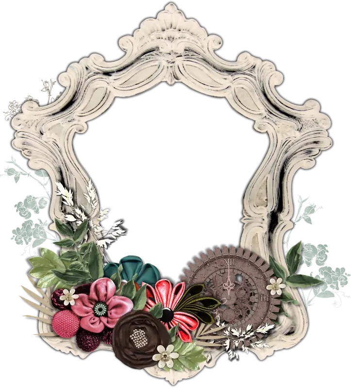 Vintage Decorative Frame with Flowers