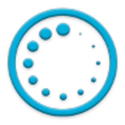 Blue Loading Symbol with Circular Dots