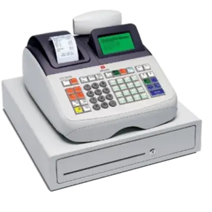 Modern Cash Register Machine with Receipt
