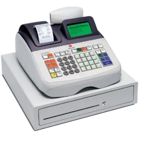 Modern Cash Register Machine with Receipt