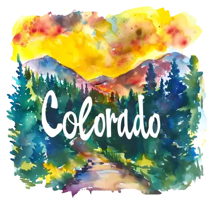 Colorado Watercolor Landscape