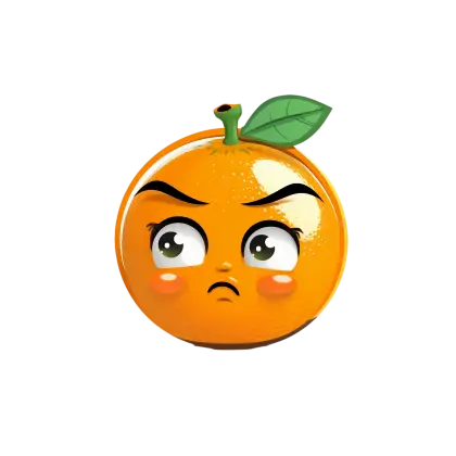 Expressive Orange with Leaf