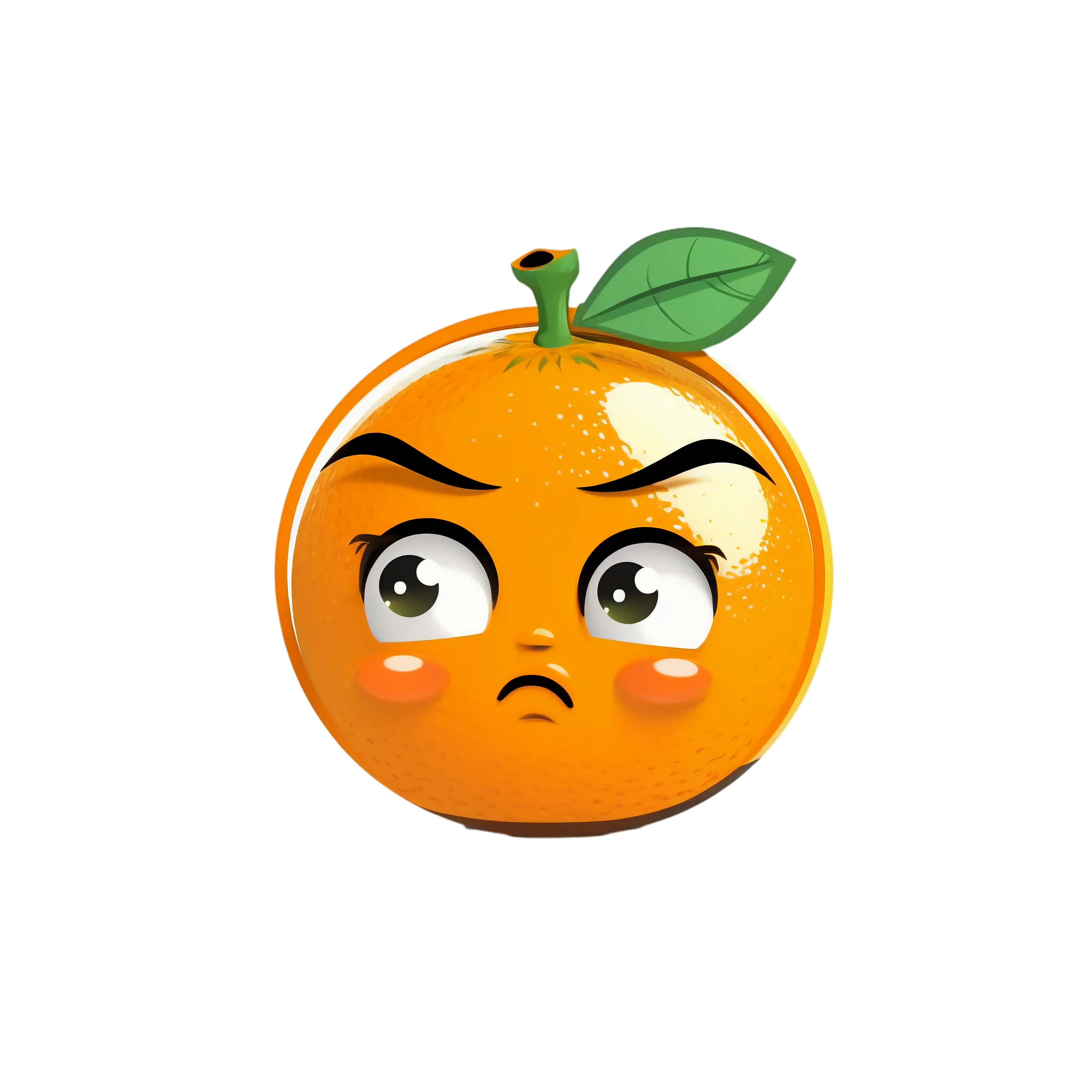 Expressive Orange with Leaf