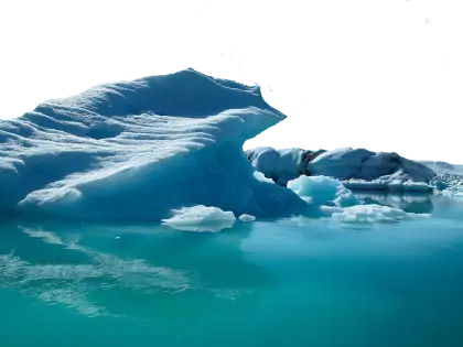 Blue Iceberg in Water