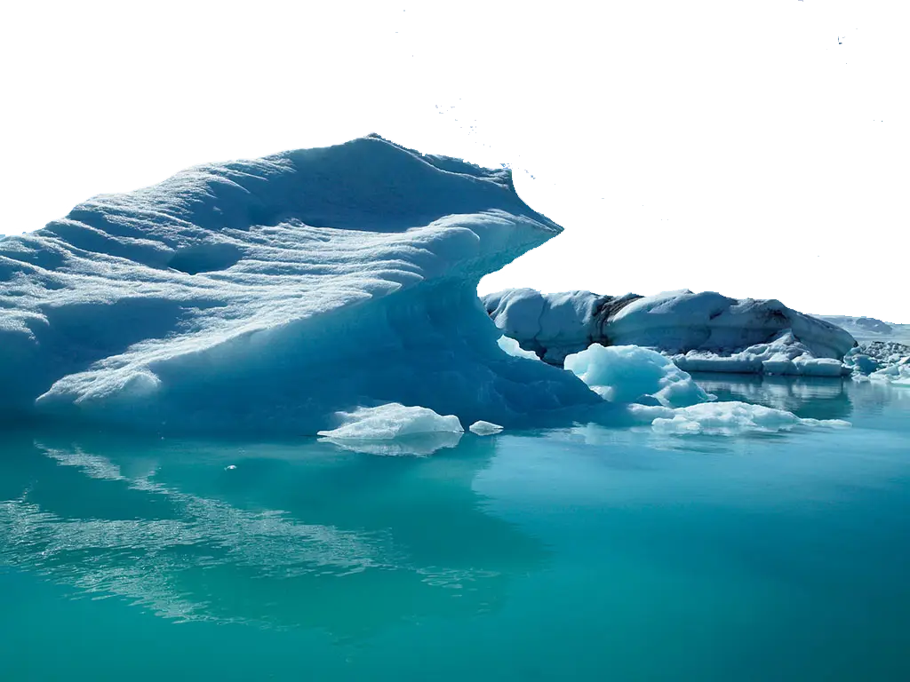 Blue Iceberg in Water