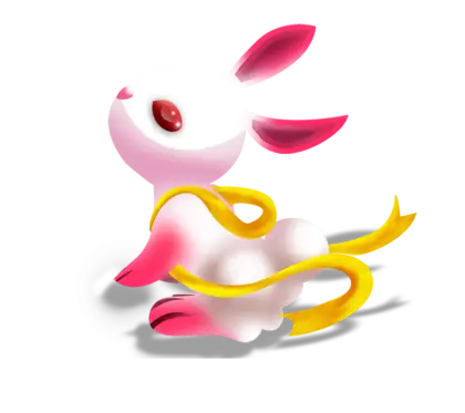 Unique White and Pink Rabbit Illustration