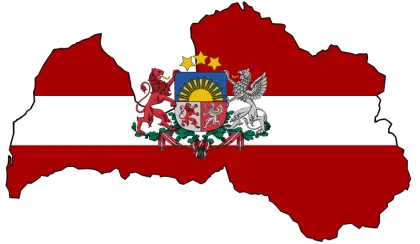 Latvian Map with Country Flag Integration
