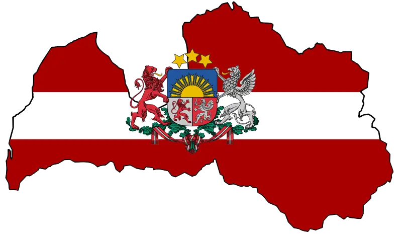 Latvian Map with Country Flag Integration