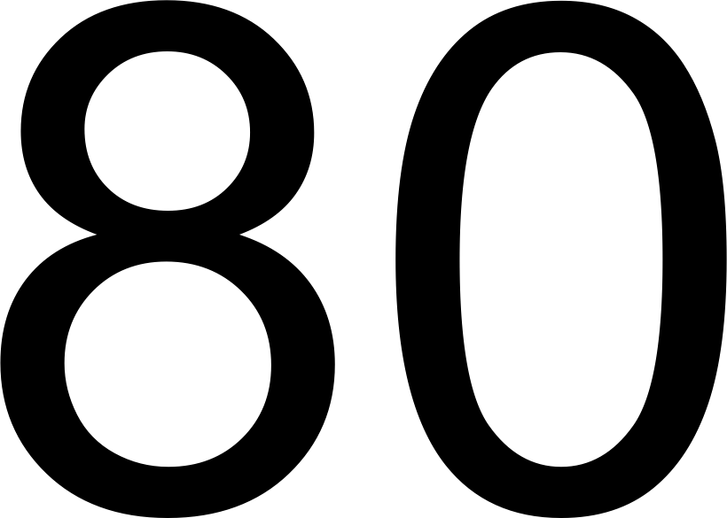 Number 80 Symbol in Bold Design