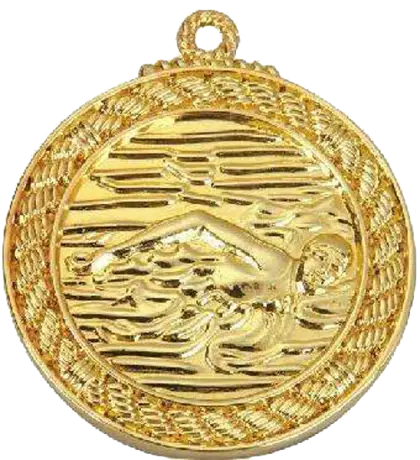 Shiny Gold Medal for Swimming Achievement