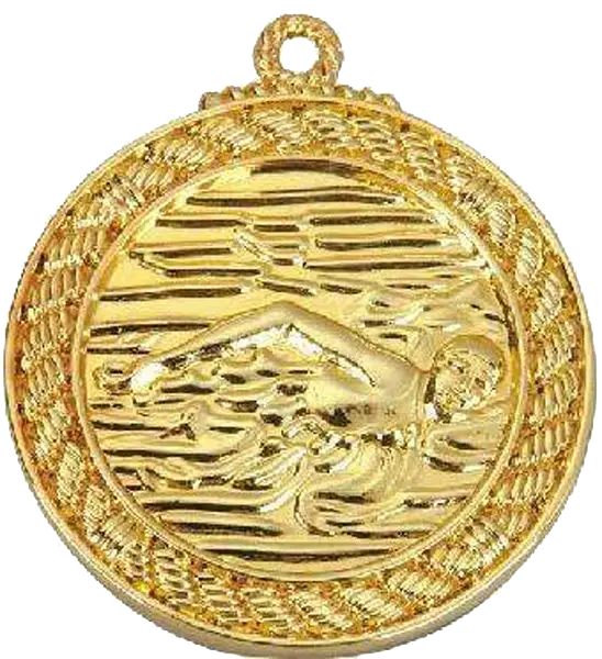 Shiny Gold Medal for Swimming Achievement