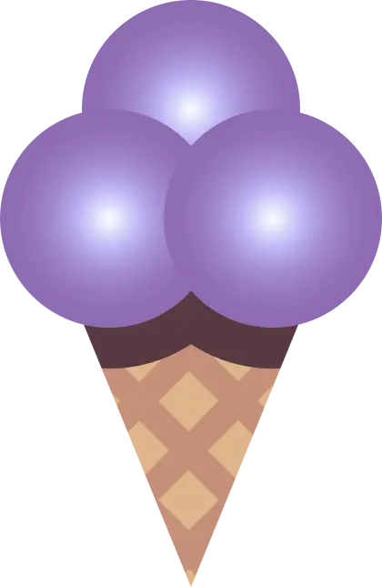 Purple Ice Cream Cone Illustration