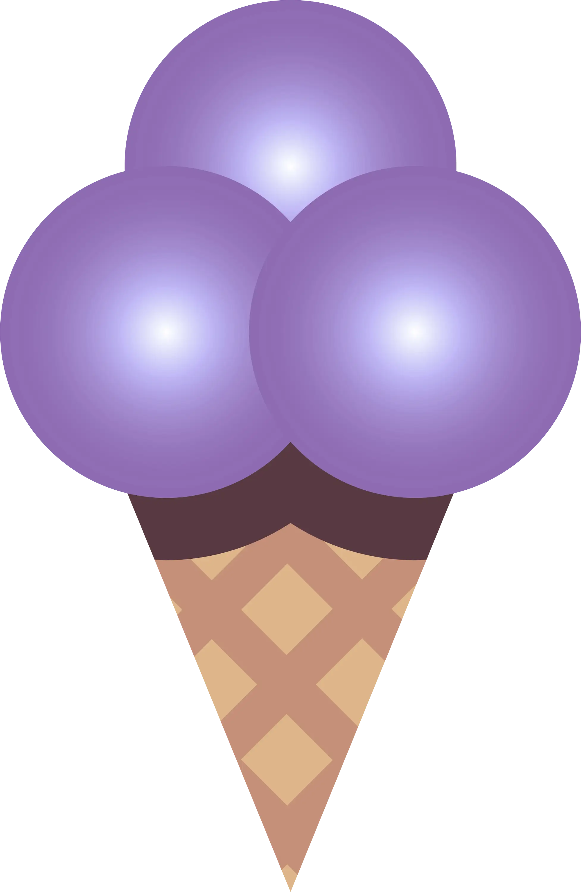 Purple Ice Cream Cone Illustration