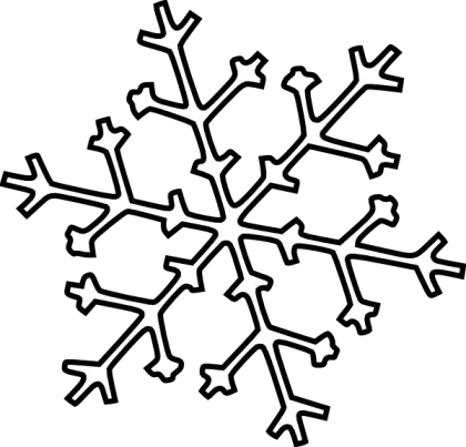 Simple Black Outline of a Snowflake